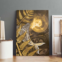 New Zealand Matariki Canvas Wall Art Maori Koru With Humpback Whale Gold LT05 - Polynesian Pride