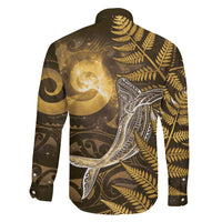 New Zealand Matariki Family Matching Summer Maxi Dress and Hawaiian Shirt Maori Koru With Humpback Whale Gold
