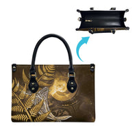 New Zealand Matariki Leather Bag Maori Koru With Humpback Whale Gold LT05 - Polynesian Pride