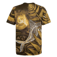 New Zealand Matariki Rugby Jersey Maori Koru With Humpback Whale Gold LT05 - Polynesian Pride