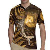 New Zealand Matariki Rugby Jersey Maori Koru With Humpback Whale Gold LT05 - Polynesian Pride