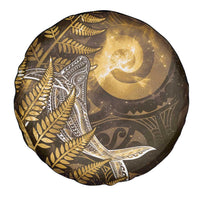 New Zealand Matariki Spare Tire Cover Maori Koru With Humpback Whale Gold LT05 - Polynesian Pride