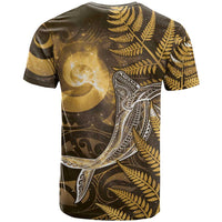 New Zealand Matariki T Shirt Maori Koru With Humpback Whale Gold LT05 - Polynesian Pride