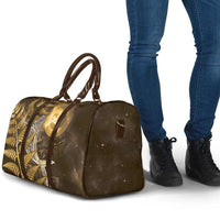 New Zealand Matariki Travel Bag Maori Koru With Humpback Whale Gold LT05 - Polynesian Pride