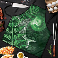 New Zealand Matariki Apron Maori Koru With Humpback Whale Green LT05 Green - Polynesian Pride