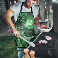 New Zealand Matariki Apron Maori Koru With Humpback Whale Green LT05 - Polynesian Pride