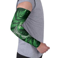 New Zealand Matariki Arm Sleeves Maori Koru With Humpback Whale Green LT05 - Polynesian Pride