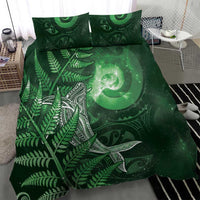 New Zealand Matariki Bedding Set Maori Koru With Humpback Whale Green LT05 - Polynesian Pride