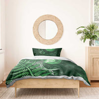 New Zealand Matariki Bedding Set Maori Koru With Humpback Whale Green LT05 - Polynesian Pride