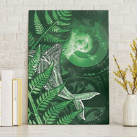 New Zealand Matariki Canvas Wall Art Maori Koru With Humpback Whale Green LT05 Without Frame Green - Polynesian Pride