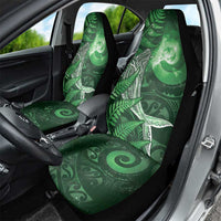 New Zealand Matariki Car Seat Cover Maori Koru With Humpback Whale Green LT05 - Polynesian Pride