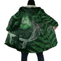 New Zealand Matariki Cloak Maori Koru With Humpback Whale Green LT05 - Polynesian Pride