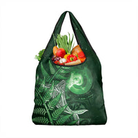 New Zealand Matariki Grocery Bag Maori Koru With Humpback Whale Green LT05 1-pack One Size Green - Polynesian Pride