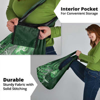 New Zealand Matariki Grocery Bag Maori Koru With Humpback Whale Green LT05 - Polynesian Pride