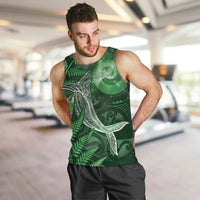 New Zealand Matariki Men Tank Top Maori Koru With Humpback Whale Green LT05 Green - Polynesian Pride