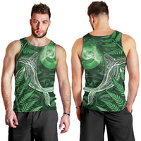 New Zealand Matariki Men Tank Top Maori Koru With Humpback Whale Green LT05 - Polynesian Pride