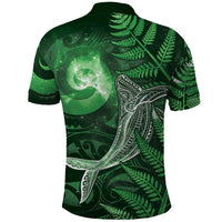 New Zealand Matariki Polo Shirt Maori Koru With Humpback Whale Green LT05 - Polynesian Pride