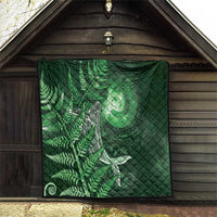 New Zealand Matariki Quilt Maori Koru With Humpback Whale Green LT05 - Polynesian Pride