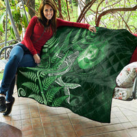 New Zealand Matariki Quilt Maori Koru With Humpback Whale Green LT05 - Polynesian Pride