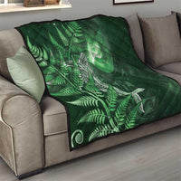 New Zealand Matariki Quilt Maori Koru With Humpback Whale Green LT05 - Polynesian Pride