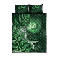 New Zealand Matariki Quilt Bed Set Maori Koru With Humpback Whale Green LT05 - Polynesian Pride