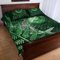 New Zealand Matariki Quilt Bed Set Maori Koru With Humpback Whale Green LT05 - Polynesian Pride