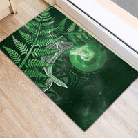 New Zealand Matariki Rubber Doormat Maori Koru With Humpback Whale Green LT05 - Polynesian Pride