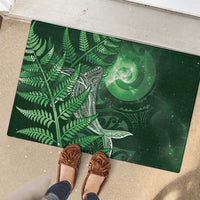 New Zealand Matariki Rubber Doormat Maori Koru With Humpback Whale Green LT05 - Polynesian Pride