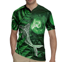 New Zealand Matariki Rugby Jersey Maori Koru With Humpback Whale Green LT05 - Polynesian Pride