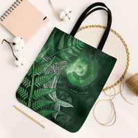 New Zealand Matariki Tote Bag Maori Koru With Humpback Whale Green LT05 Black Strap One Size Green - Polynesian Pride