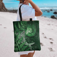 New Zealand Matariki Tote Bag Maori Koru With Humpback Whale Green LT05 - Polynesian Pride