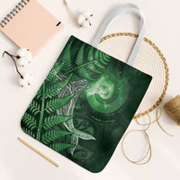 New Zealand Matariki Tote Bag Maori Koru With Humpback Whale Green LT05 White Strap One Size Green - Polynesian Pride