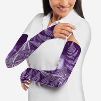 New Zealand Matariki Arm Sleeves Maori Koru With Humpback Whale Purple LT05 - Polynesian Pride