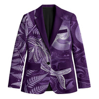 New Zealand Matariki Blazer Maori Koru With Humpback Whale Purple LT05 Unisex Purple - Polynesian Pride