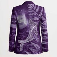 New Zealand Matariki Blazer Maori Koru With Humpback Whale Purple LT05 - Polynesian Pride