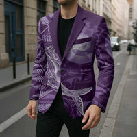 New Zealand Matariki Blazer Maori Koru With Humpback Whale Purple LT05 - Polynesian Pride
