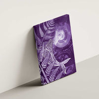 New Zealand Matariki Canvas Wall Art Maori Koru With Humpback Whale Purple LT05 - Polynesian Pride