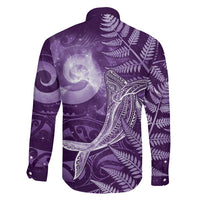 New Zealand Matariki Family Matching Tank Maxi Dress and Hawaiian Shirt Maori Koru With Humpback Whale Purple