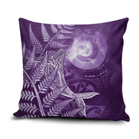 New Zealand Matariki Pillow Cover Maori Koru With Humpback Whale Purple LT05 Purple - Polynesian Pride