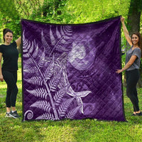 New Zealand Matariki Quilt Maori Koru With Humpback Whale Purple LT05 - Polynesian Pride
