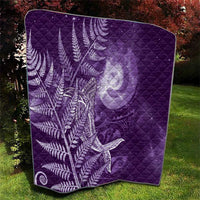 New Zealand Matariki Quilt Maori Koru With Humpback Whale Purple LT05 - Polynesian Pride