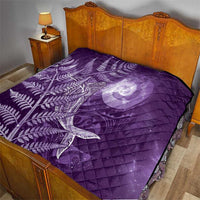 New Zealand Matariki Quilt Maori Koru With Humpback Whale Purple LT05 - Polynesian Pride