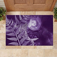 New Zealand Matariki Rubber Doormat Maori Koru With Humpback Whale Purple LT05 Purple - Polynesian Pride