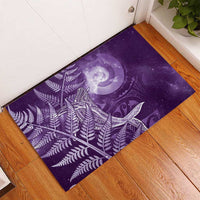 New Zealand Matariki Rubber Doormat Maori Koru With Humpback Whale Purple LT05 - Polynesian Pride