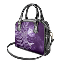 New Zealand Matariki Shoulder Handbag Maori Koru With Humpback Whale Purple LT05 - Polynesian Pride