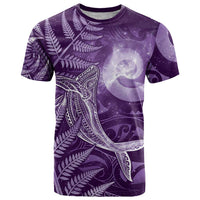 New Zealand Matariki T Shirt Maori Koru With Humpback Whale Purple LT05 Purple - Polynesian Pride