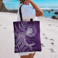 New Zealand Matariki Tote Bag Maori Koru With Humpback Whale Purple LT05 - Polynesian Pride