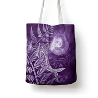 New Zealand Matariki Tote Bag Maori Koru With Humpback Whale Purple LT05 - Polynesian Pride