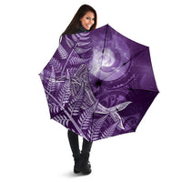 New Zealand Matariki Umbrella Maori Koru With Humpback Whale Purple LT05 - Polynesian Pride
