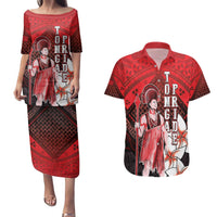 The First King Of Tonga Couples Matching Puletasi and Hawaiian Shirt Tongan Pride LT05 Red - Polynesian Pride